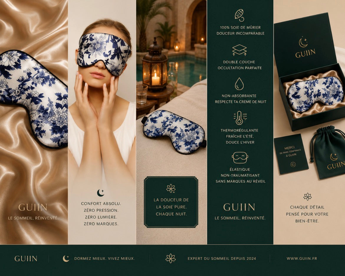 GUIIN Pure Silk™ — Masque en soie de mûrier 22 Momme