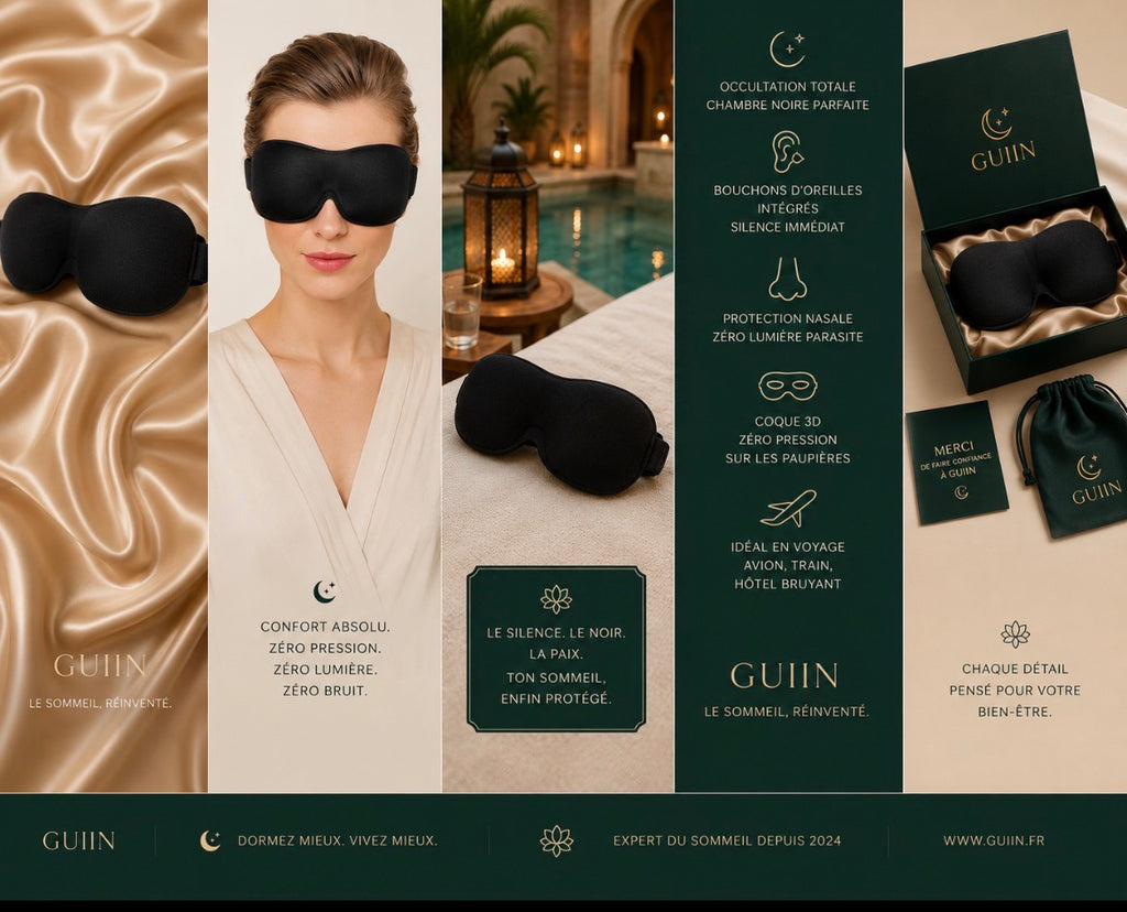 GUIIN Silence™ — Masque 3-en-1 obscurité totale