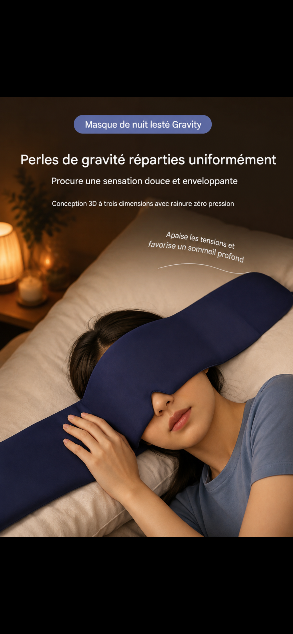 GUIIN Gravity™ — Masque de nuit lesté 3D | Sommeil profond & occultation totale