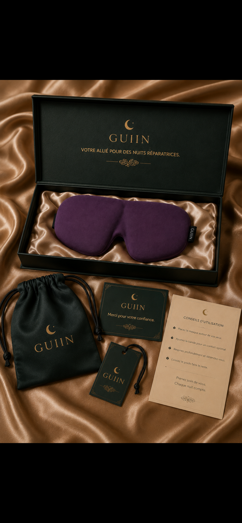 GUIIN Silence™ — Masque 3-en-1 obscurité totale