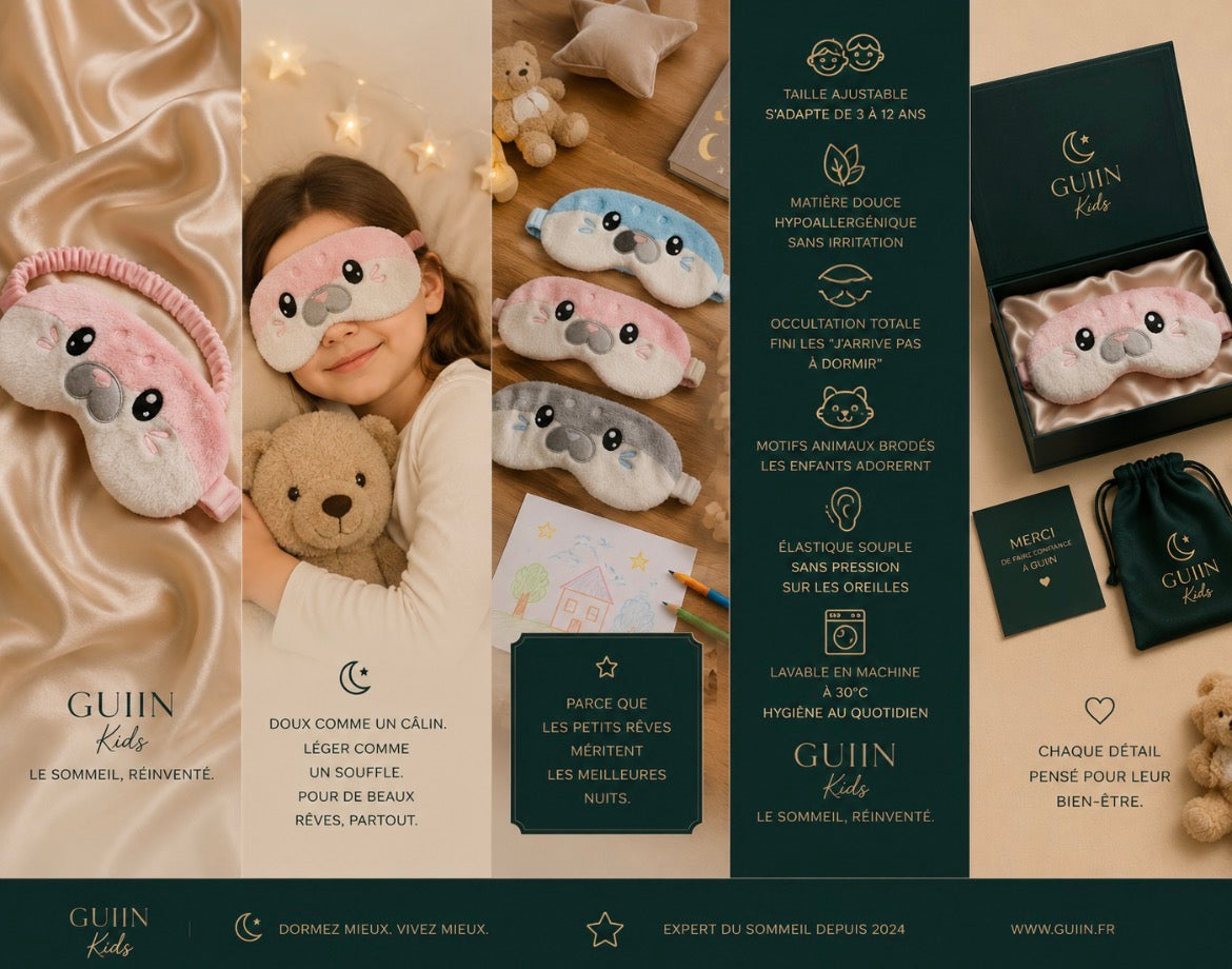 GUIIN Kids™ — Masque enfant douceur & grandes nuits