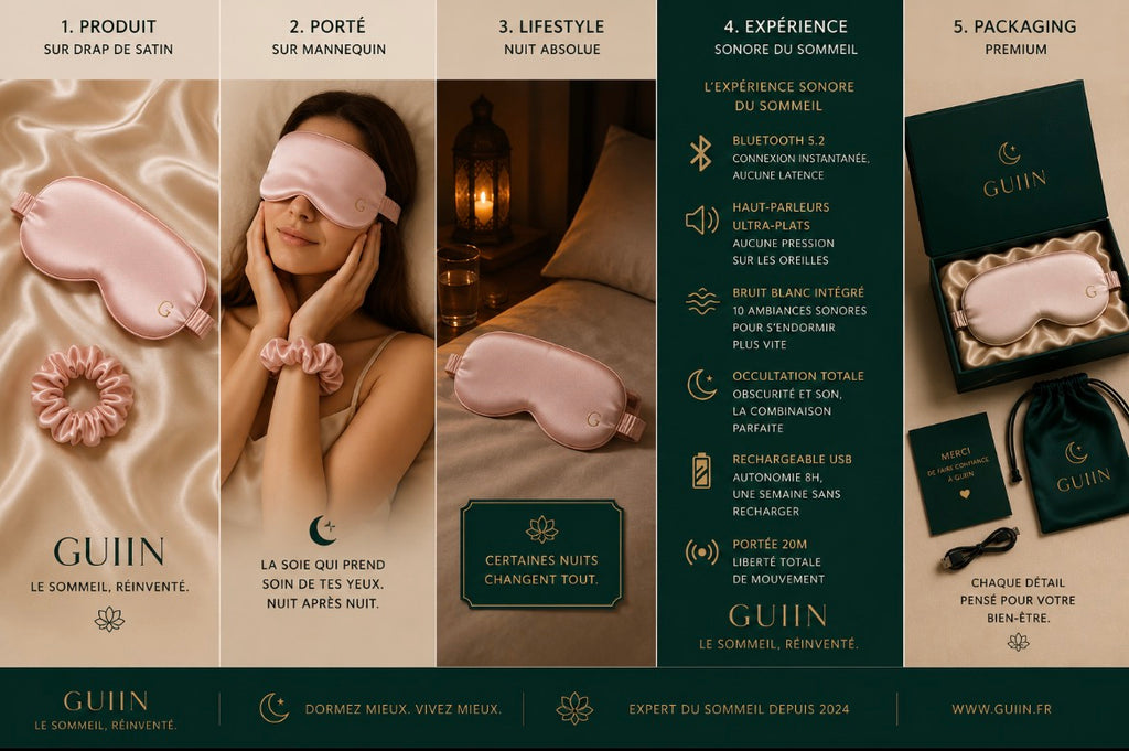 GUIIN Silk™ — Masque en soie de mûrier pur soin nocturne